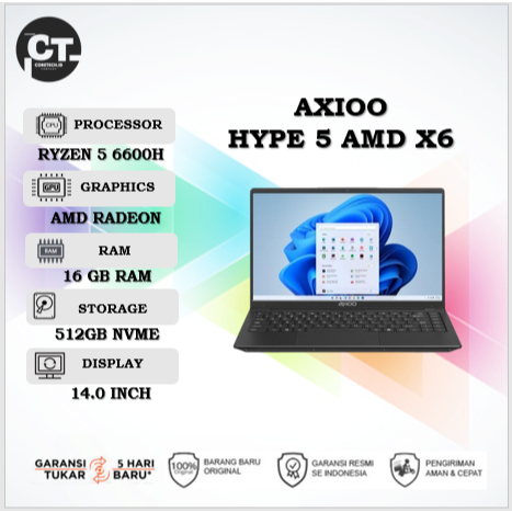 AXIOO HYPE 5 AMD X6 RYZEN 5 6600H 16GB 512GB
