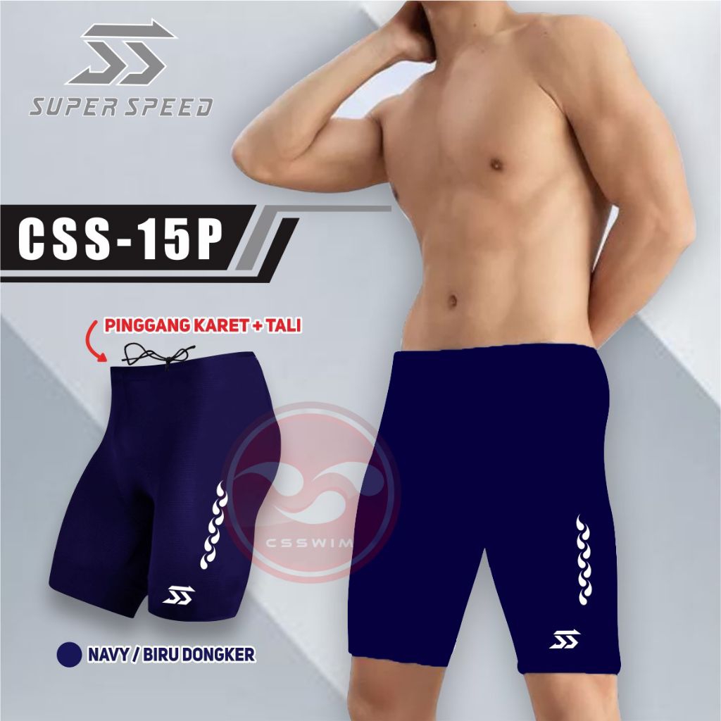 Celana renang pendek pria wanita dewasa shot pants swimming motif celana renang dewasa navy