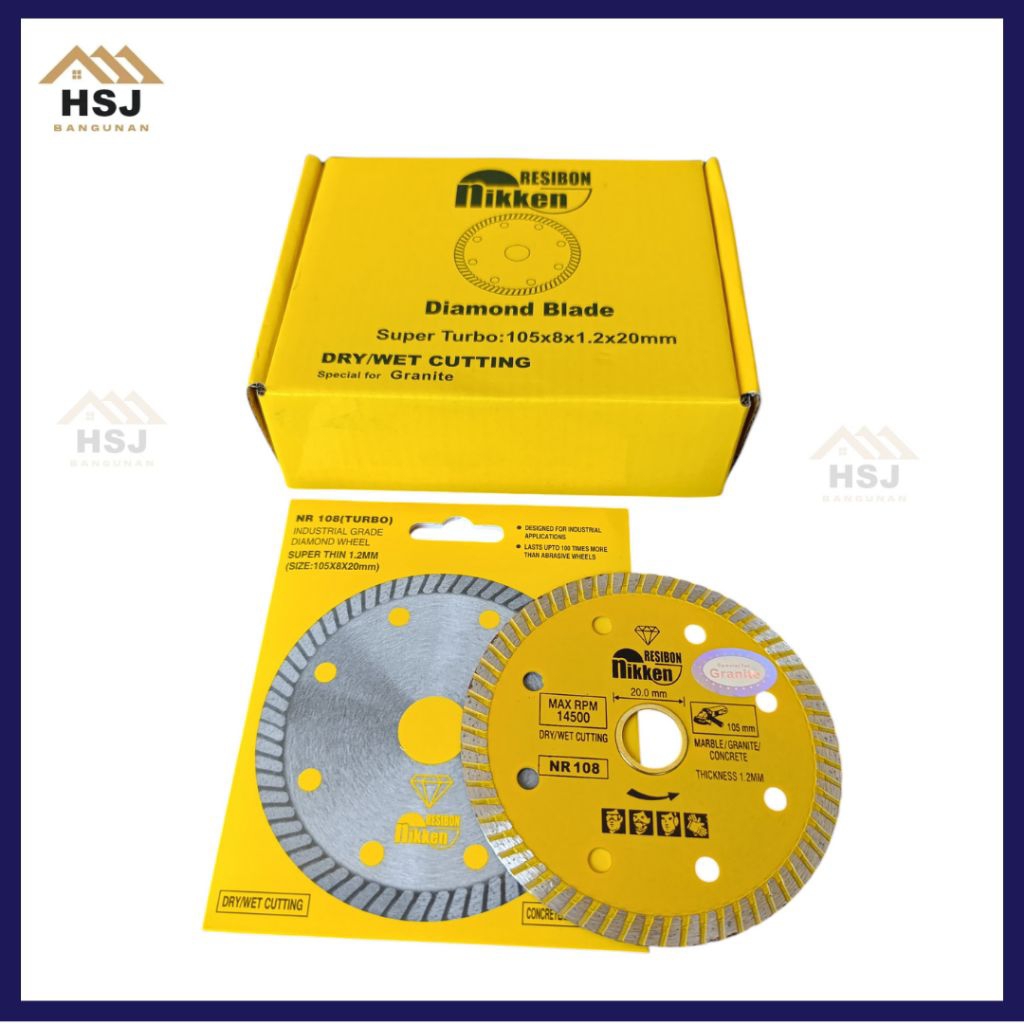 Diamond Wheel Nikken Resibon Turbo Pisau Potong Granit Nikken Resibon Turbo