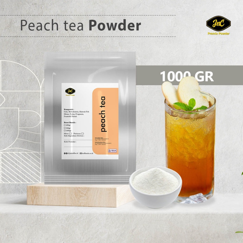 

JnC Peach Tea Powder 1 Kg | Bubuk minuman Teh Buah Persik