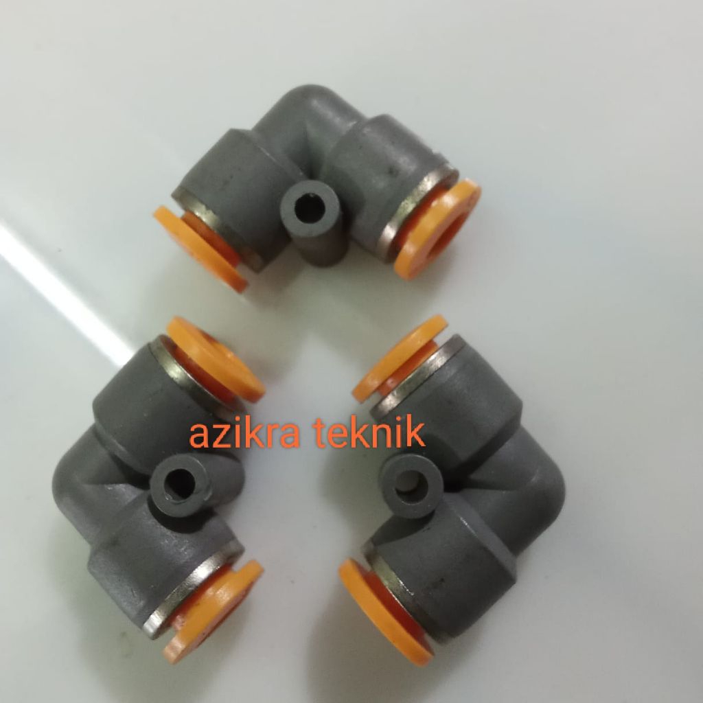 fiting sambung selang angin pneumatic L 10mm X 10mm
