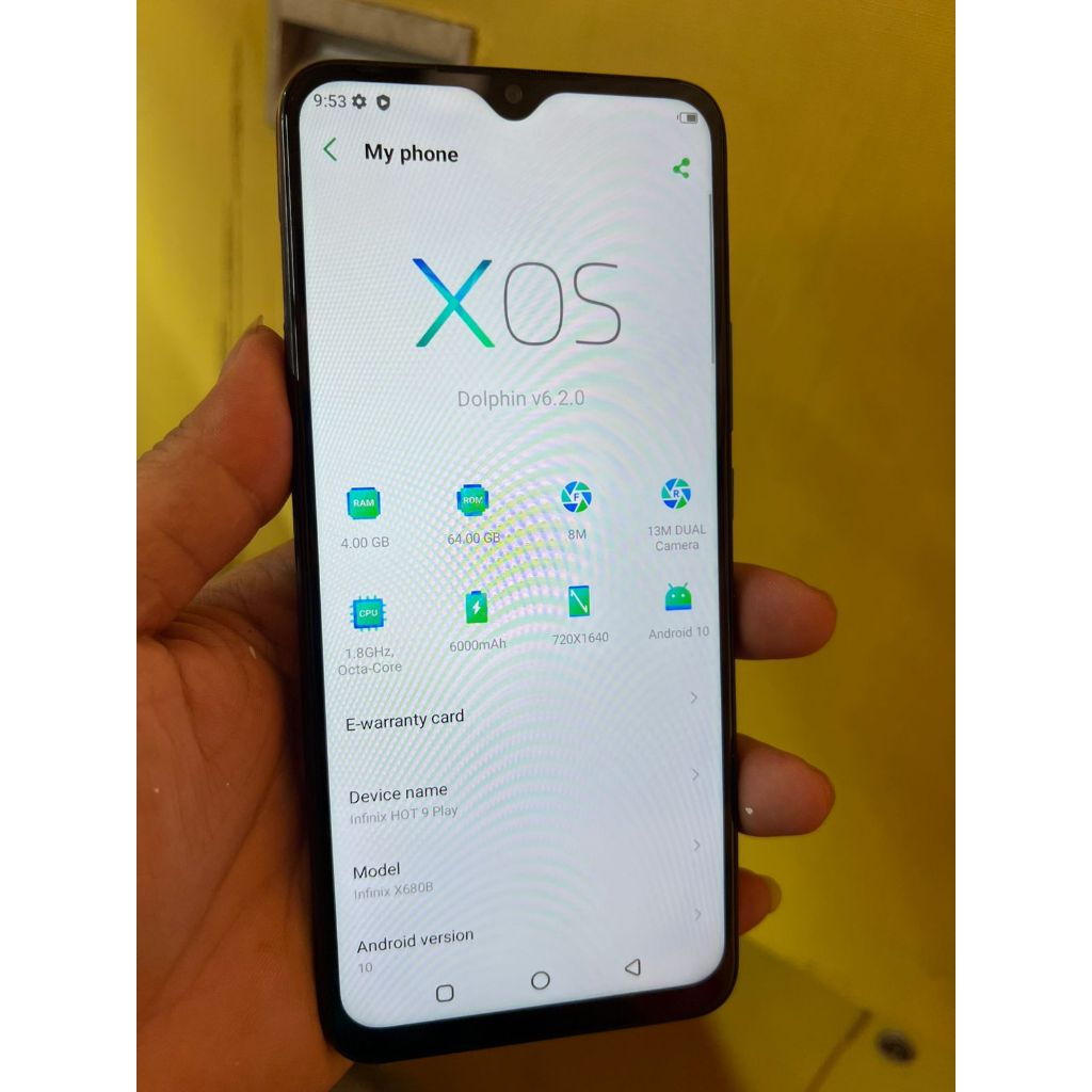 Infinix Hot 11 Play RAM 4GB ROM 64GB Second Normal Siap Pakai