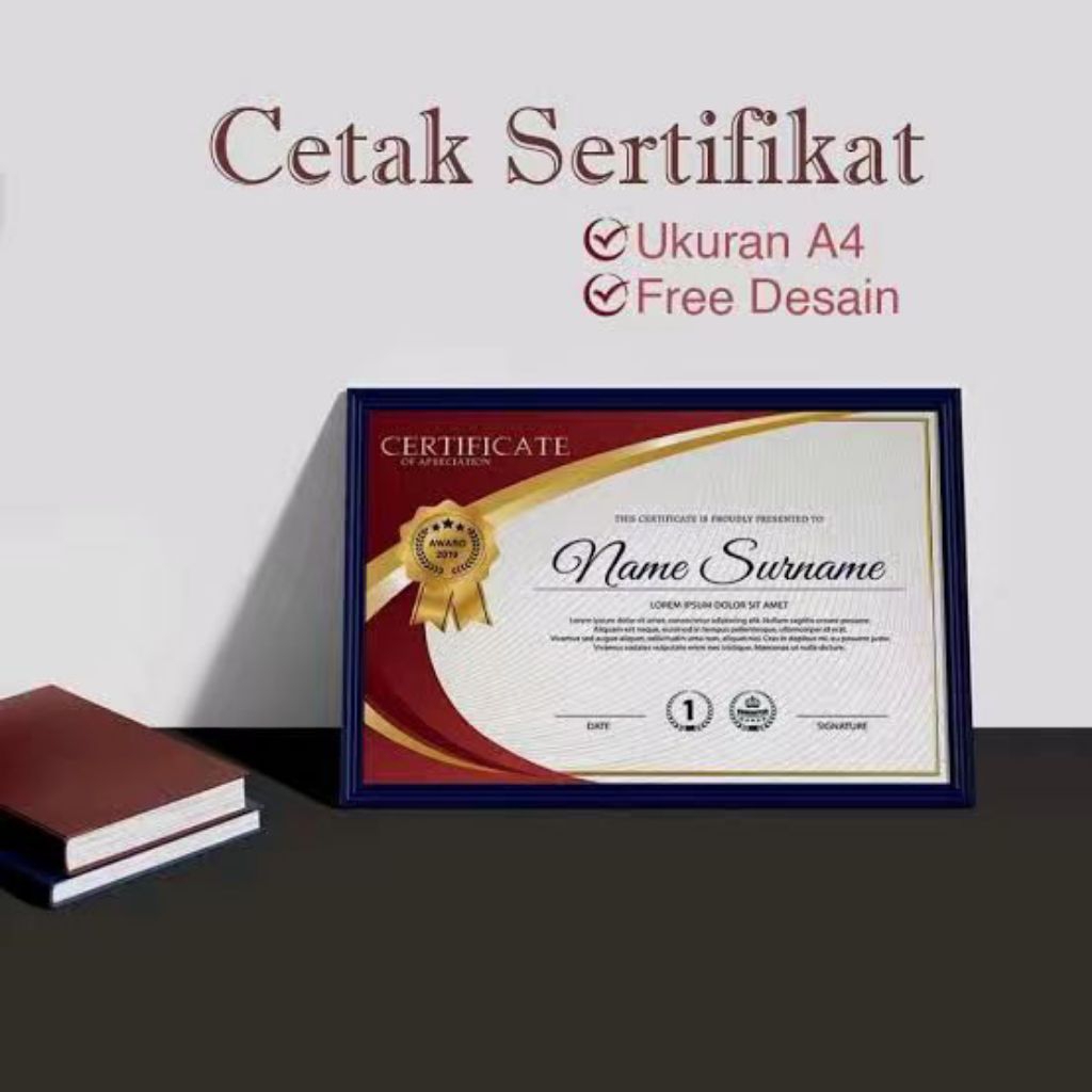 

Cetak Piagam – Kertas Linen A4 | Full Color Digital Print