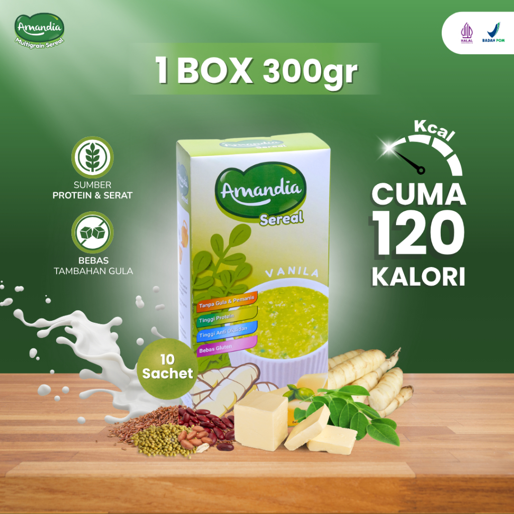 

Amandia Multigrain Sereal 1 Box (10 Sachet) Diet Sehat Efektif