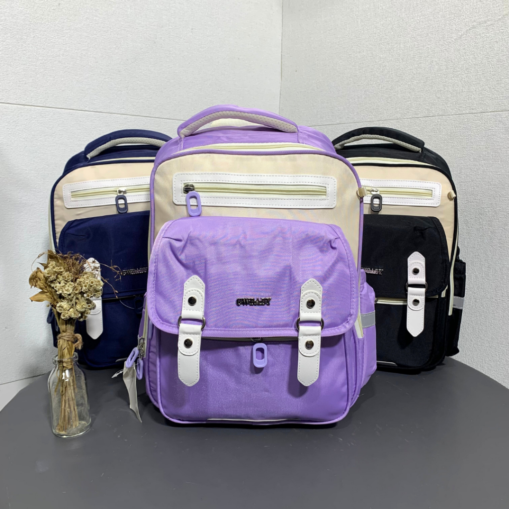 Tas Ransel Anak Sekolah SD Tas Anak Remaja Trendy Poliester Waterproof ADA TALI BUSA TEBAL UNTUK PIN