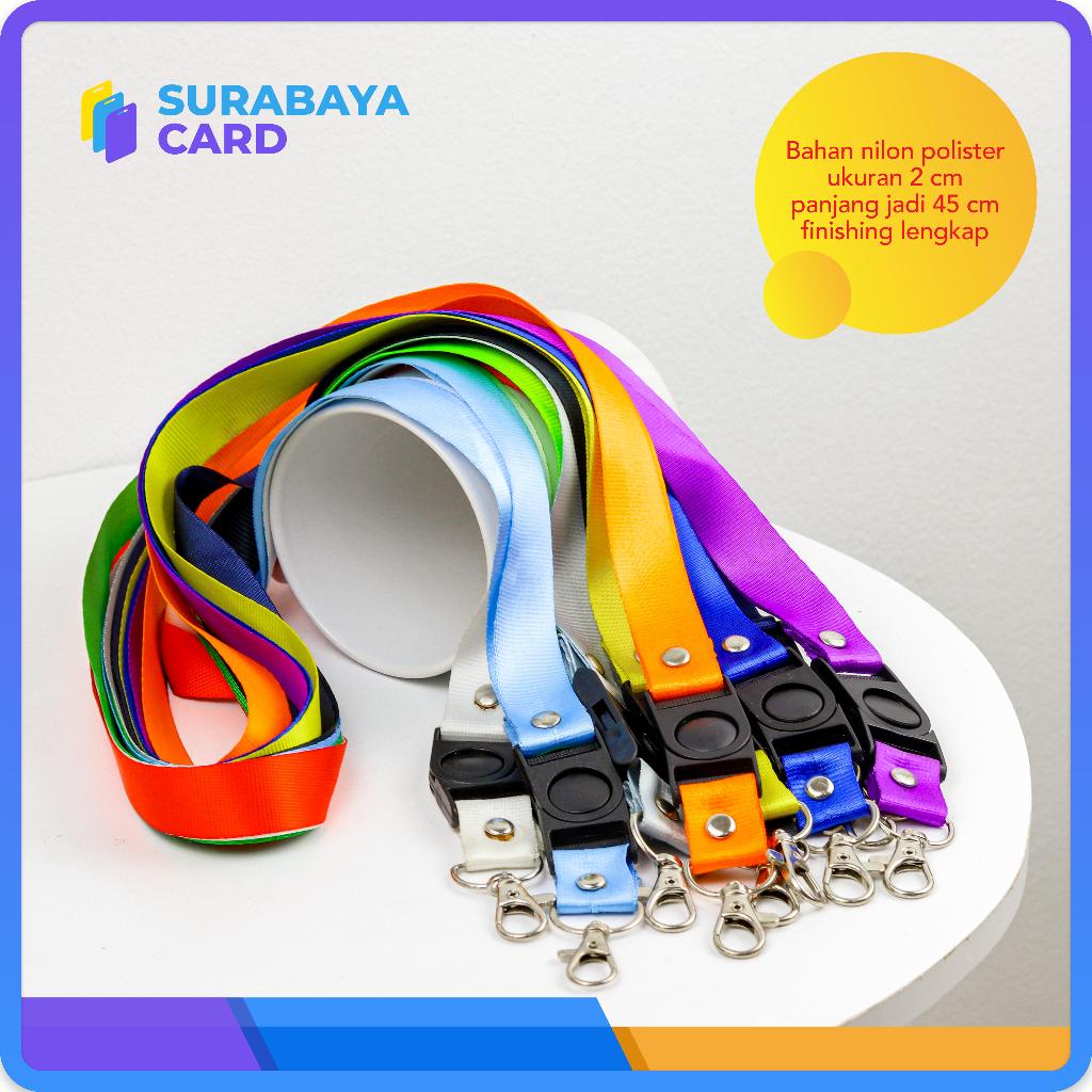 

Tali lanyard Gantungan idcard name tag Polos uk. 2 cm bahan nylon polos