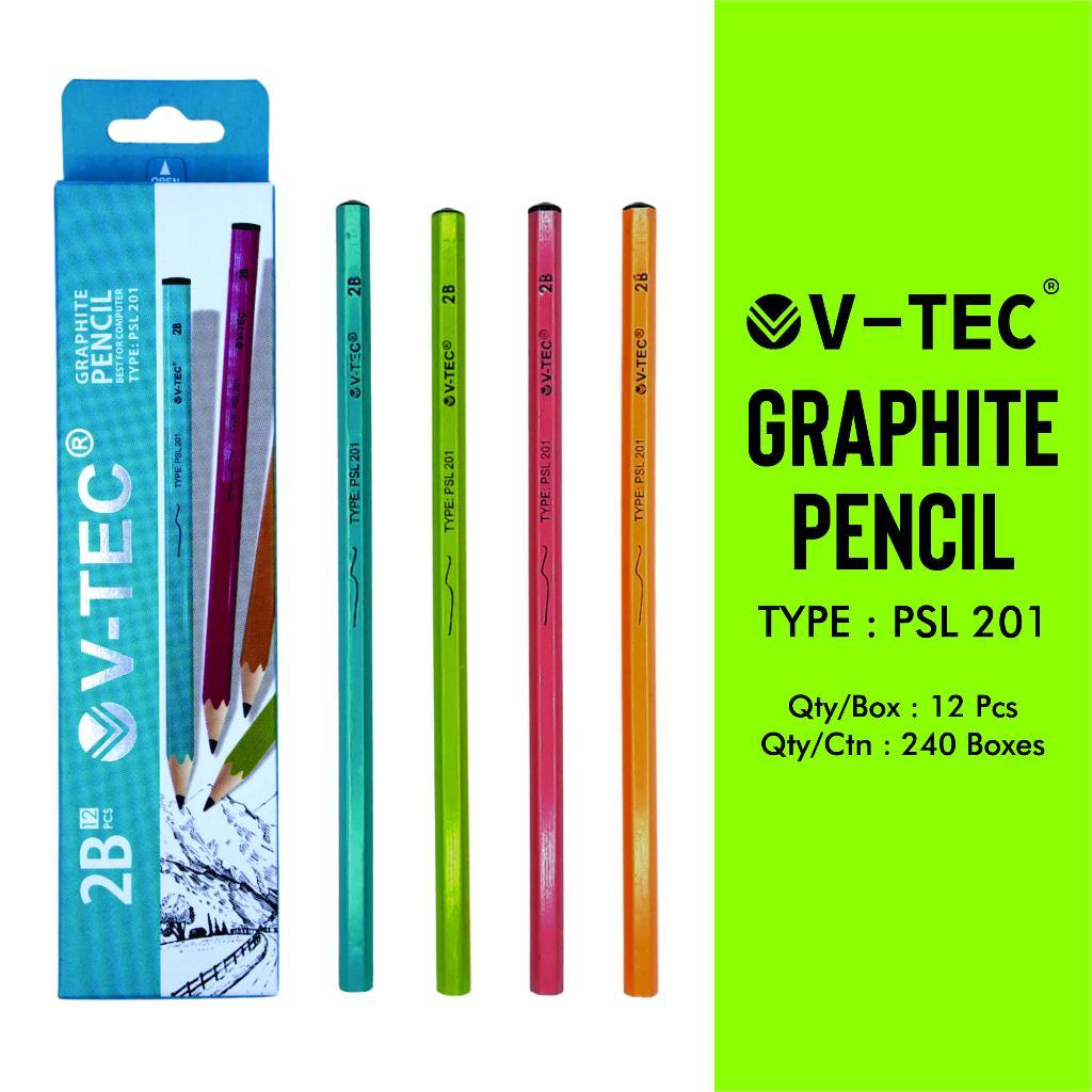 

V-TEC Graphite Pensil 2B PSL-201 Isi 12PCS