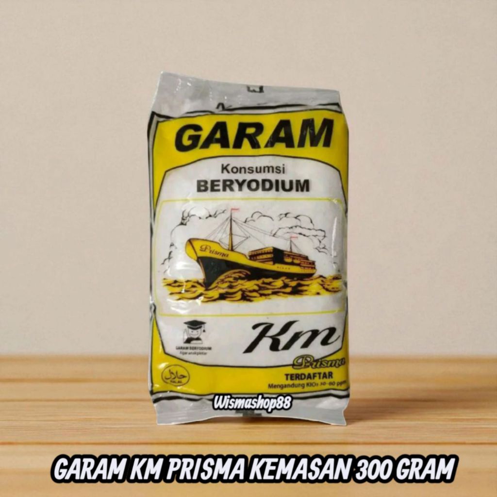 

GARAM KM PRISMA KEMASAN 300 GRAM / GARAM MASAK BERYODIUM / GARAM DAPUR