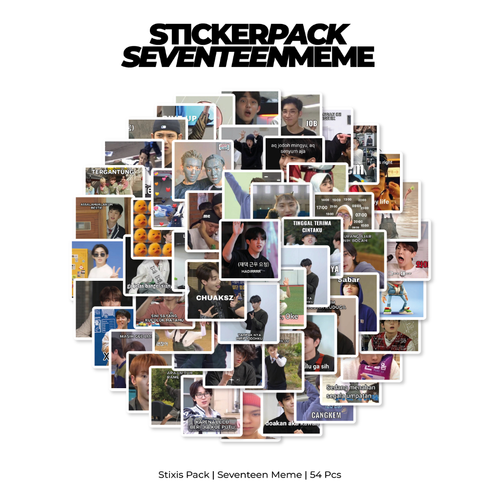 

[READY] STICKER PACK | MEME SEVENTEEN LUCU | 54 PCS | KISSCUT | WATERPROFF | STIXIS.MARKET