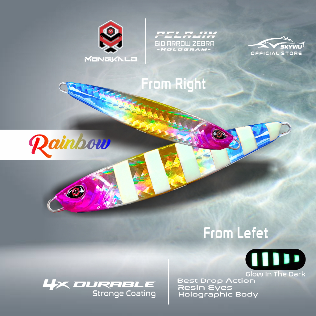 Mongkalo Pelajix Panah GID-Zebra noMotif Candy 40 Rainbow