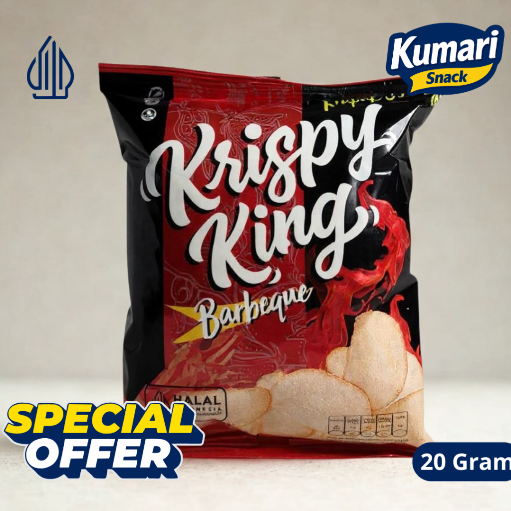 

Krispy King Kerupuk Udang Barbeque 20gr – Snack Renyah Pedas Gurih | Kumari Snack