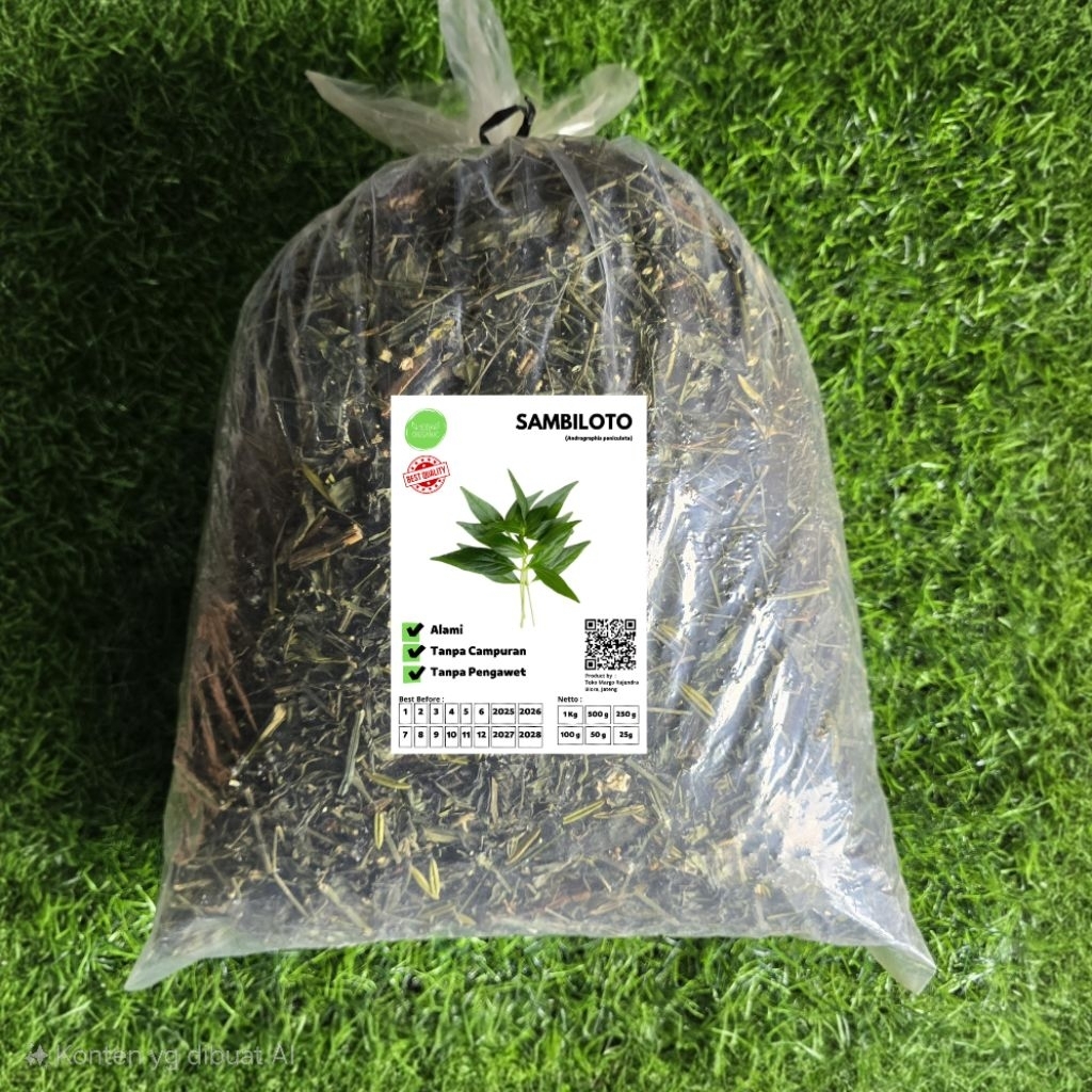 

Sambiroto Kering 500gram Sambiloto Cacah Alami dan Organik