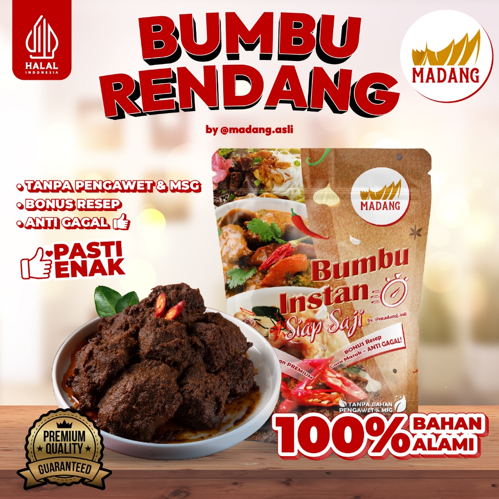 

Bumbu Rendang Instan / Bumbu Rendang Padang Instan untuk daging 1kg
