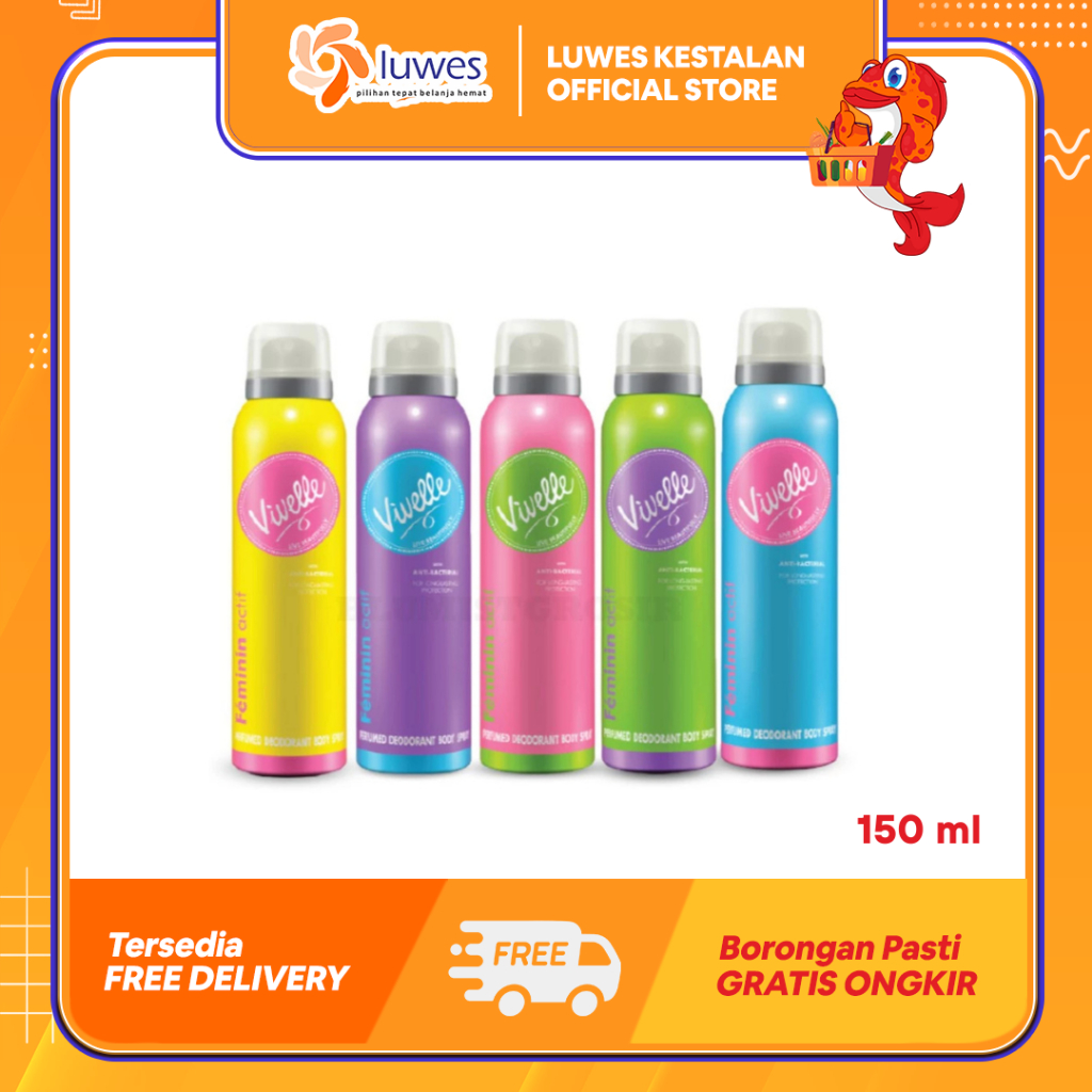 (LUWES)VIVELLE Fresh Confidence Deodorant Body Spray 150 ML | Vivelle Botol Spray Deodorant