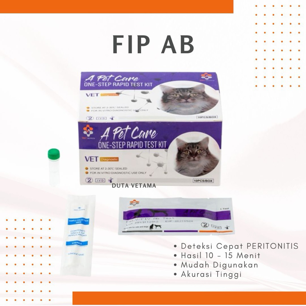 Testkit FIP Ab – Rapid Test Antibodi FIP Kucing | Hasil Cepat & Akurat