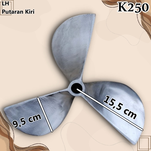 Kipas Baling baling Propeller Perahu kapal K250 - Tipe Balap aluminium 3 daun Arcim Propeller