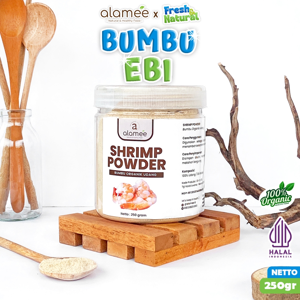 

Ebi Bubuk Udang Shrimp Seasoning Powder Bumbu Dapur Masak Asli Organik Masakan fresh and natural