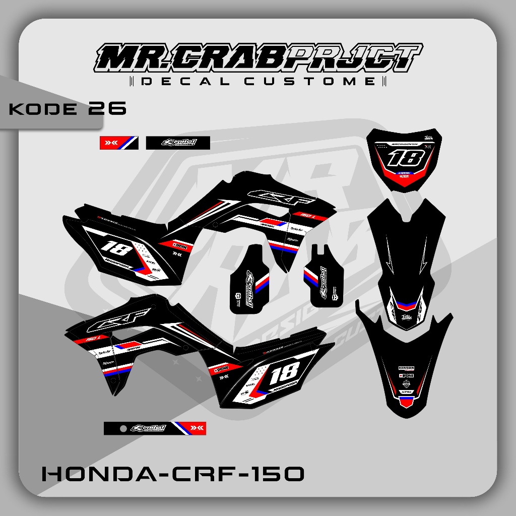 26 DECAL STICKER CRF - DECAL CRF PREMIUM FULL BODY CUSTOM