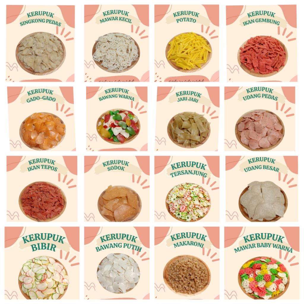 

Kerupuk Mentah Aneka Varian Kemasan Serba 250gr