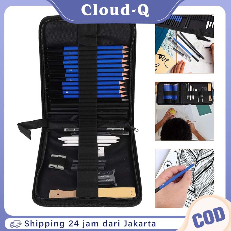 

35Pcs Sketch Pencil Set / Pensil Khusus Menggambar / Portable Painting Kit