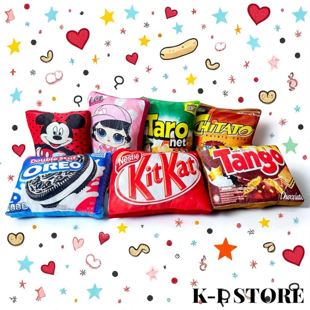 Obral Bantal Snack Bantal Karakter Murah Cod Unik Lucu / Bantal Snack