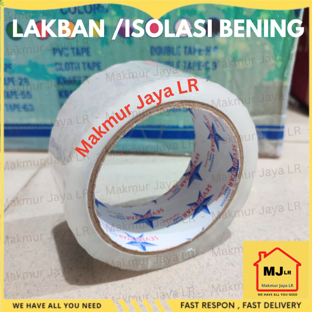 

( per DOS isi 72 biji ) LAKBAN BENING TRANSPARANT PREMIUM Isolasi Selotip Melekat Kuat Adhesive Tape HIGH QUALITY Solasi Transparan Plakban Packing Bungkus Paket
