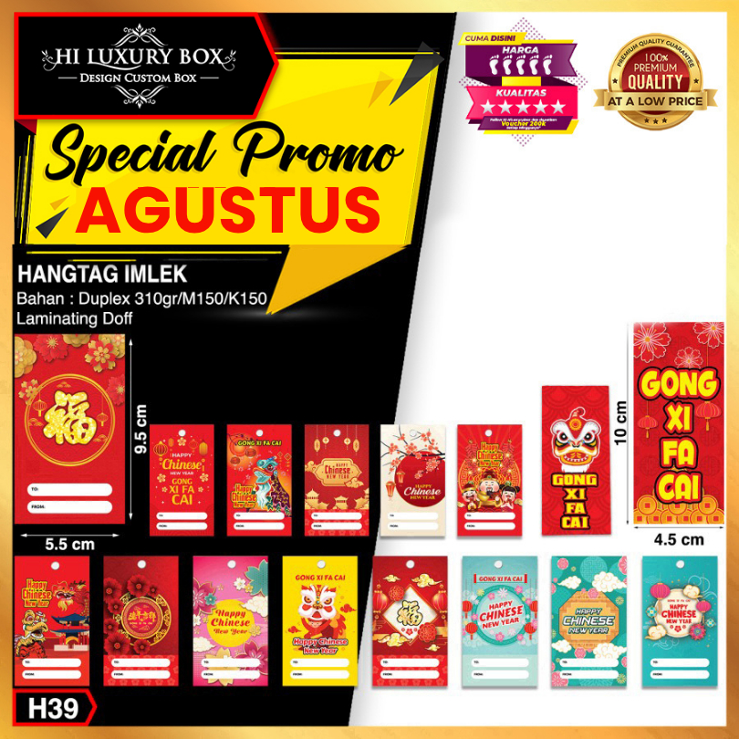 

Hangtag Gong Xi Fa Chai | Hangtag Baju | Hangtag Imlek | Duplex | Murah | 5.5x9.5 H39