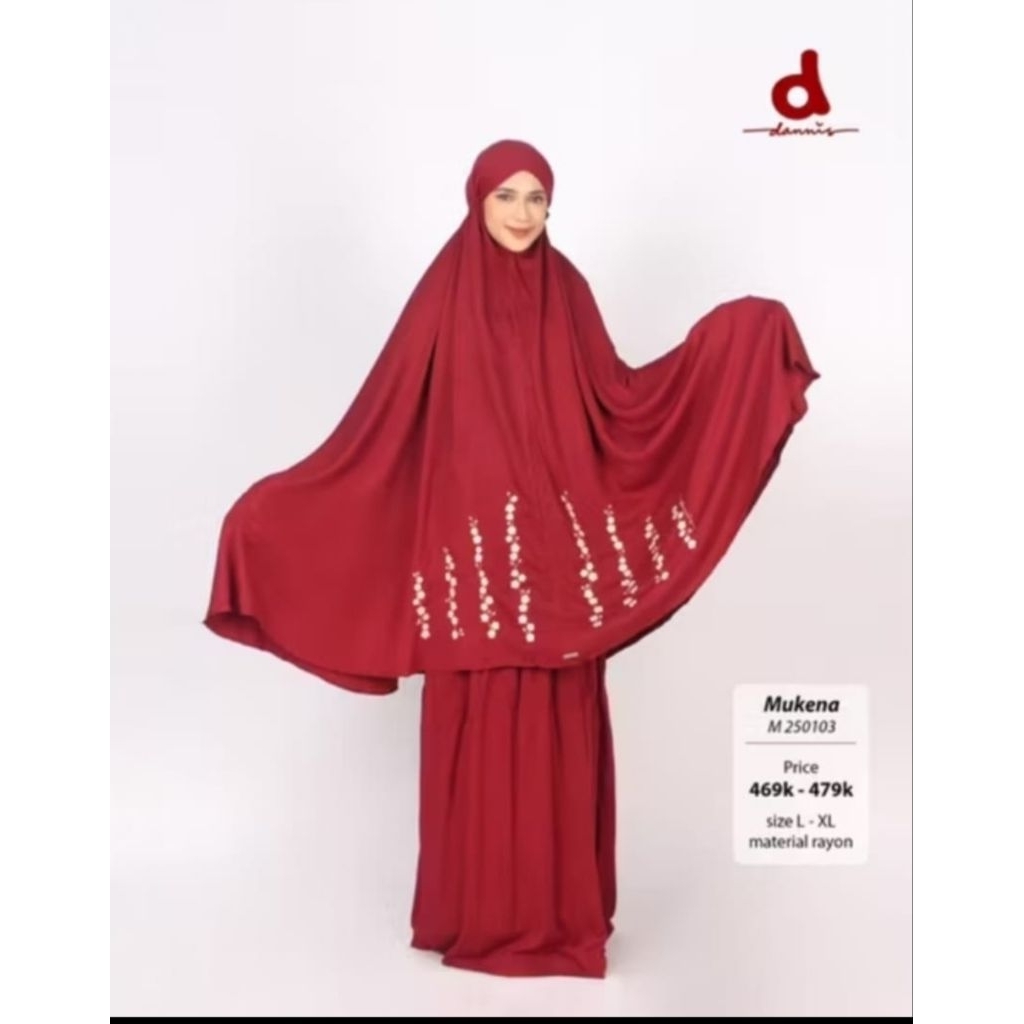 mukenah dewasa dannis,250103,UK.XL,warna maroon,terbaru