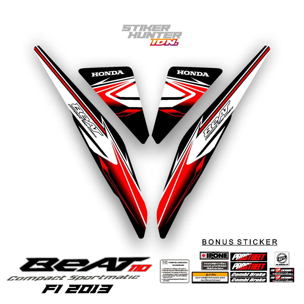 STRIPING STIKER DECAL HONDA BEAT FI ESP 2013 - 2016 MTF ROAD RACE 4 / STIKER HUNTER / STRIPING MODIF