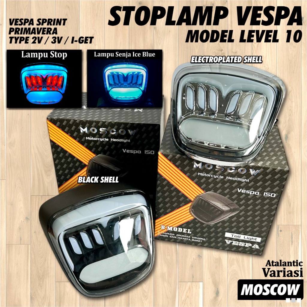 LAMPU STOPLAMP VESPA PLUG AND PLAY UNTUK Vespa Sprint Primavera IGET 2V 3V Level 10 3IN1 LAMPU SEN D