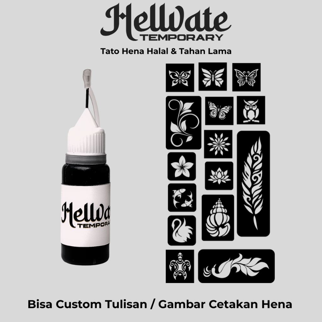 Tato Henna Tato Halal Tato Temporer Tahan Lama Bisa Custom Hena Kit I Hellvate Temporary