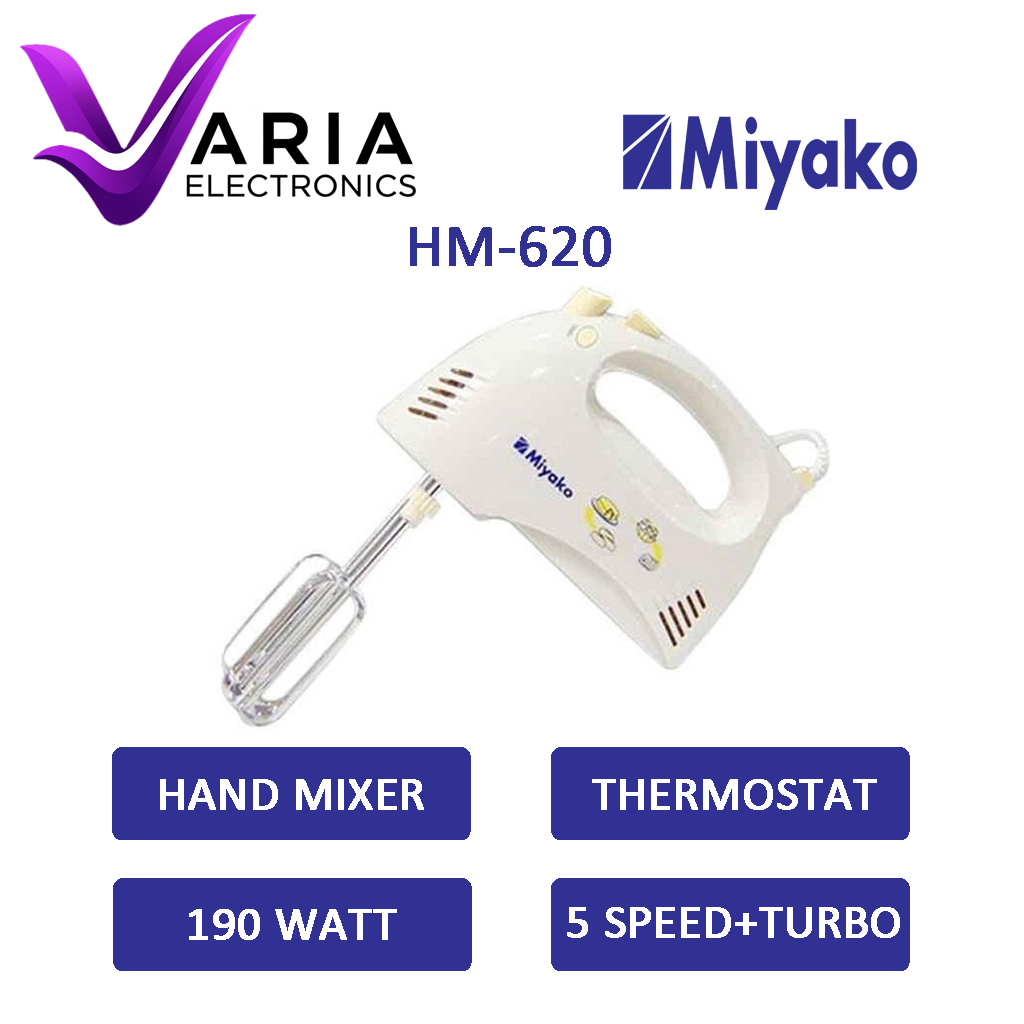 MIXER HAND / HAND MIXER / PENGADUK ADONAN MIYAKO HM-620 TURBO SPEED THERMOSTAT