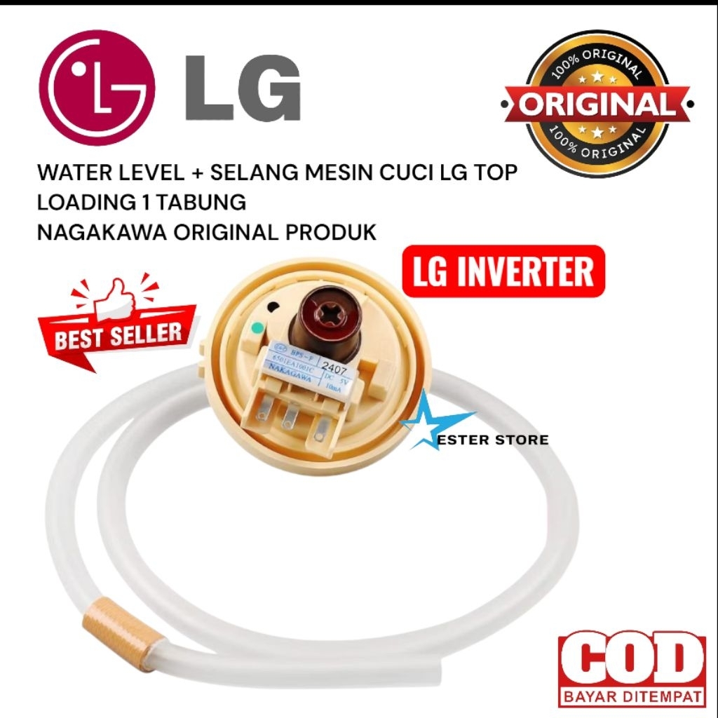 LG INVERTER Water Level + Selang mesin cuci LG 1 tabung Nakagawa ORIGINAL 3 soket