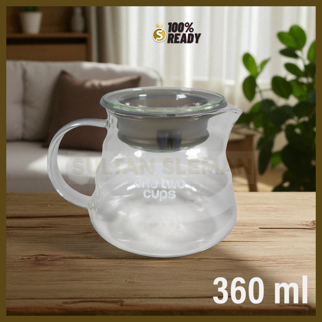 Server Kopi Pot V60 Drip / Teko Kopi 360ml Kaca Borosilikat / Server Kopi / Dripper Server V60