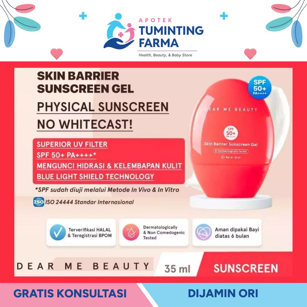 Dear Me Beauty Skin Barrier Physical Sunscreen SPF 50 PA++++ 35ml - MANADO