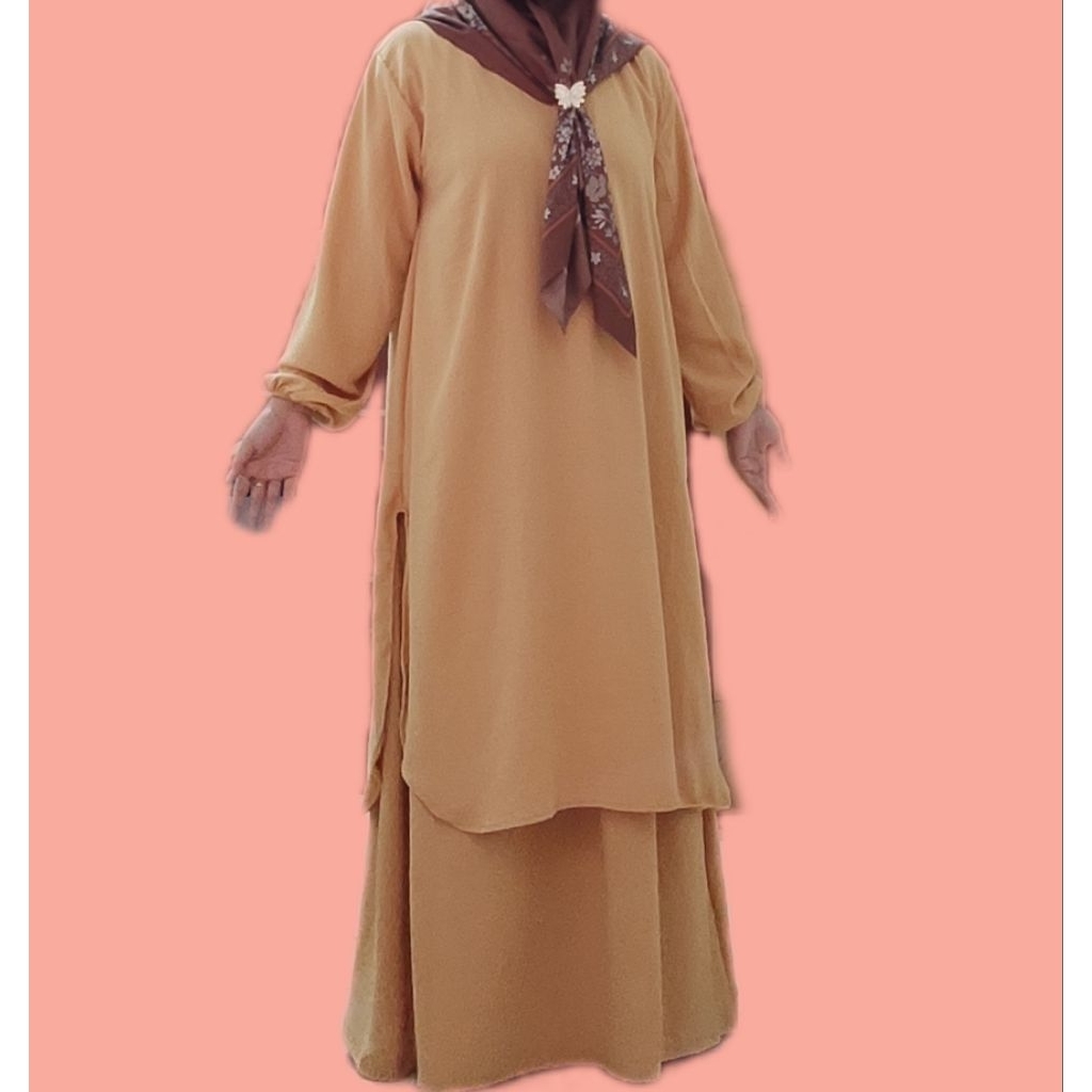 SET ROK TUNIK CRINKLE AIRFLOW ORI PREMIUM