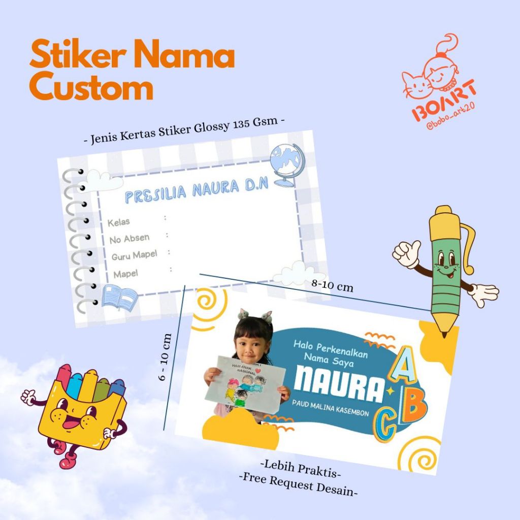 

Stiker Nama Custom | Stiker Identitas | Stiker Nama Lucu 10 Pcs