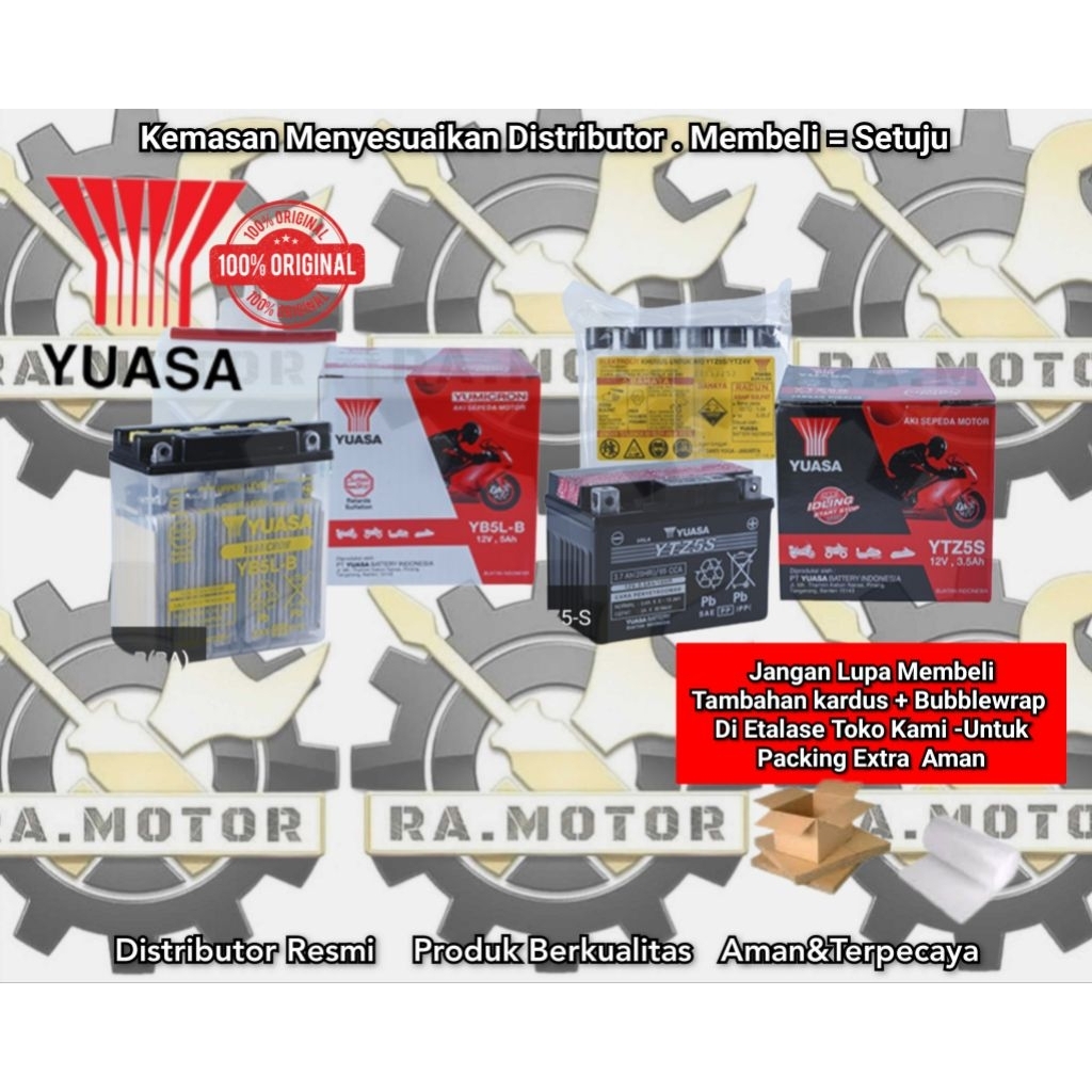 [Baca Deskripsi] Accu Aki Yuasa YB5LB YTZ5S YT7C YTZ6V 12N10-3B Motor