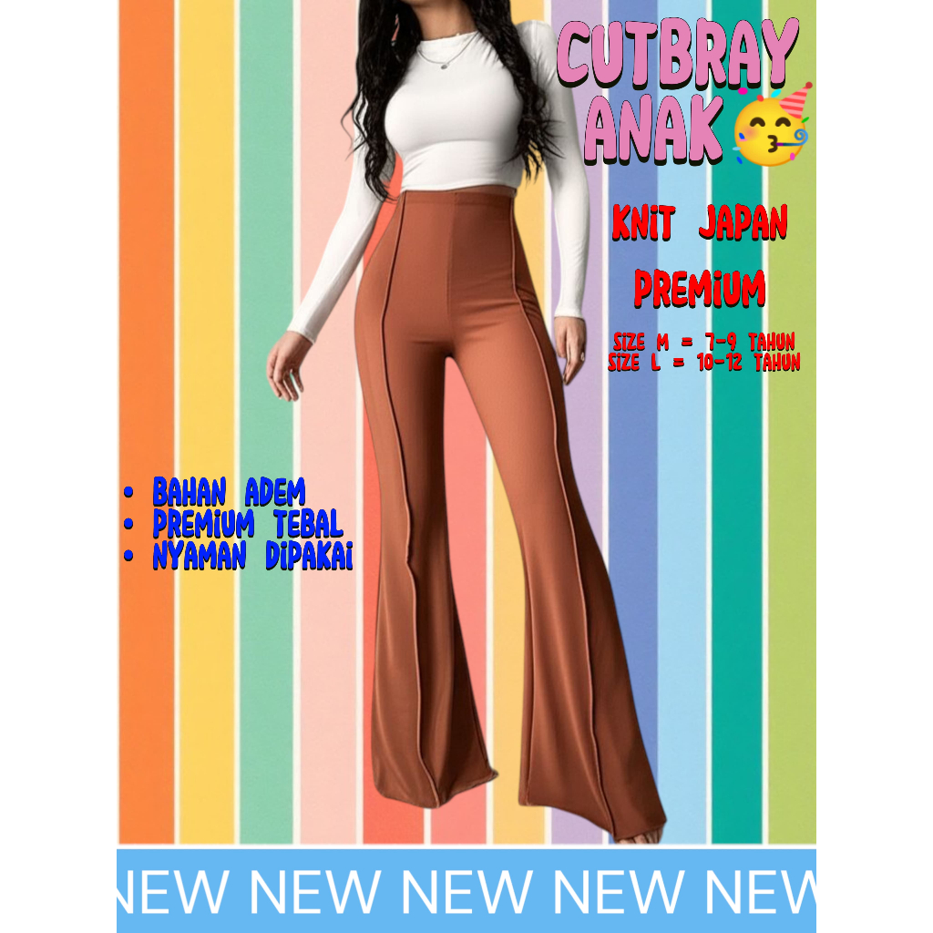Celana Anak Model Cutbray Knit Jepang // Rajut 7-12 Tahun Terbaru