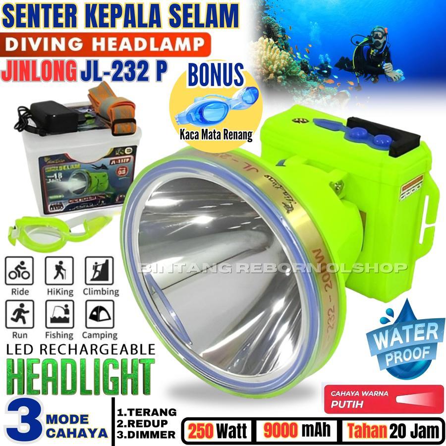 SENTER KEPALA SELAM JIN LONG - Senter Kepala Selam LED Jin Long JL-232P / JL-232K