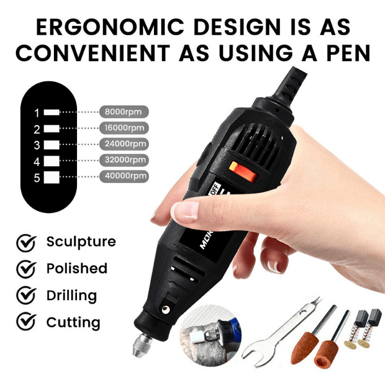 COD Gerinda Alat Ukir Elektrik Mini kayu piring batu amplas 8000-37000 RPM - F0130