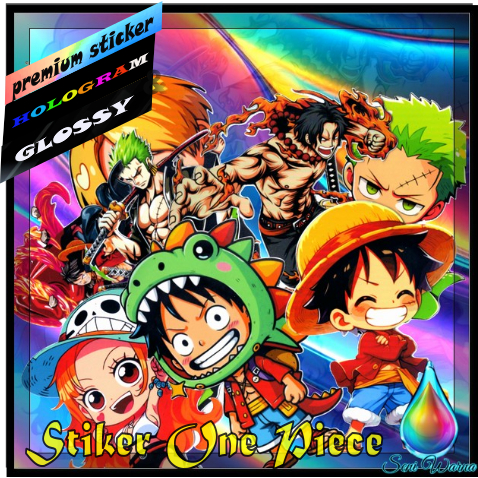 

ONE PIECE Stiker Premium Anime Glossy & Hologram ukuran +-6-14cm