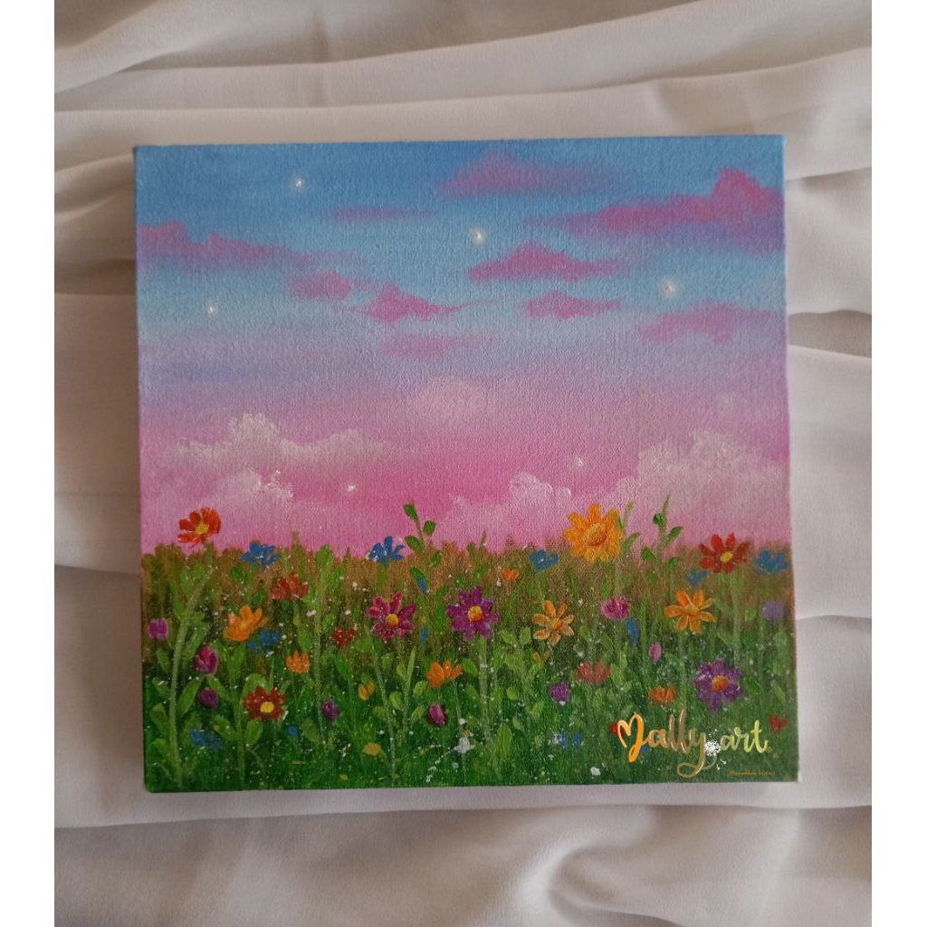 lukisan tangan on canvas/lukisan estetik