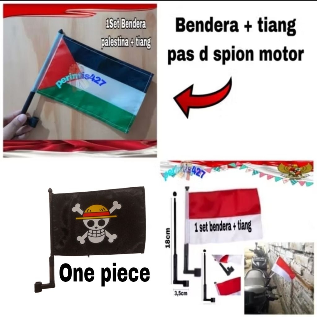 BENDERA MOTOR + TIANG