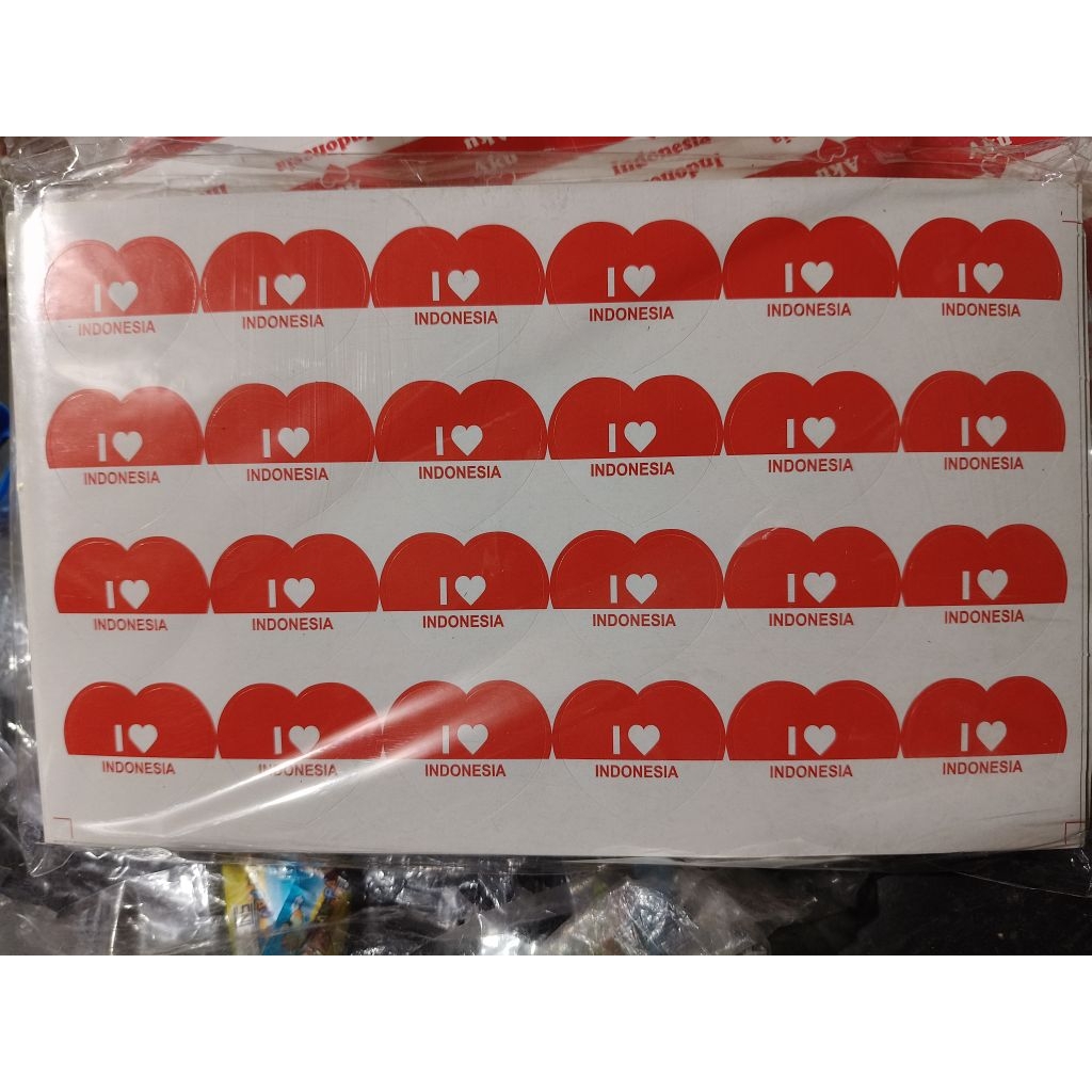 

100 PCS STIKER PIPI MERAH PUTIH