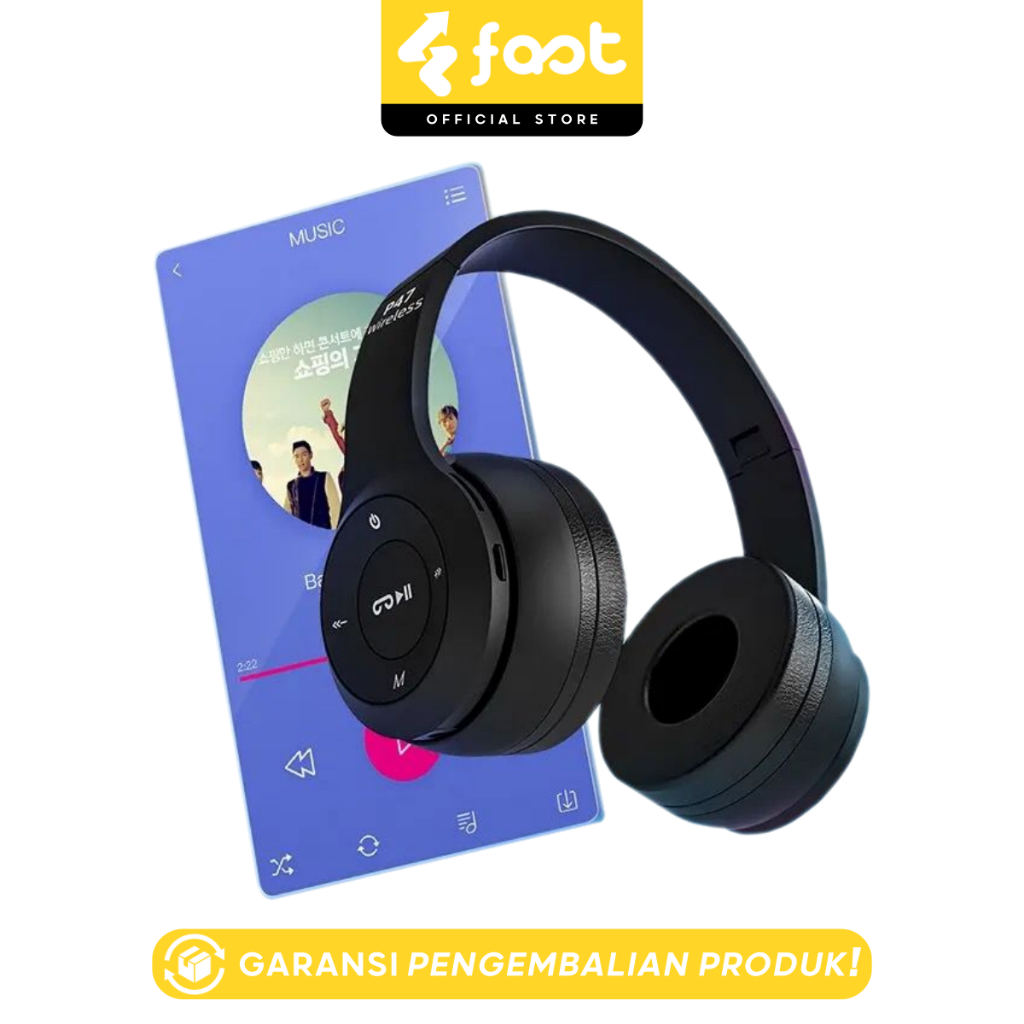 HEADSET HEADPHONE BLUETOOTH P47 WIRELESS HEADPHONE