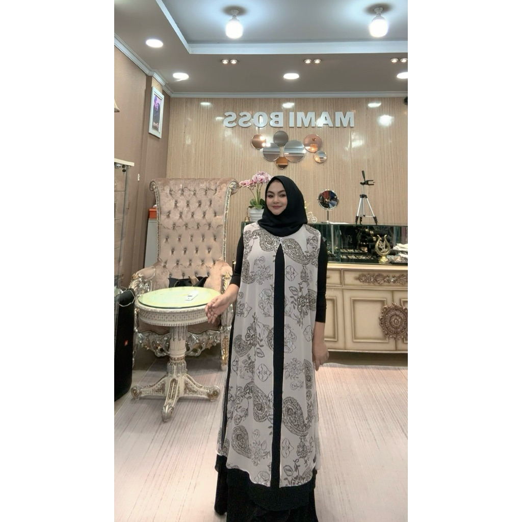 Jilbab Inara rompi motif /jilbab cardi/jilbab pesta/jilbab rompi/jilbab instan/jilbab instan murah /