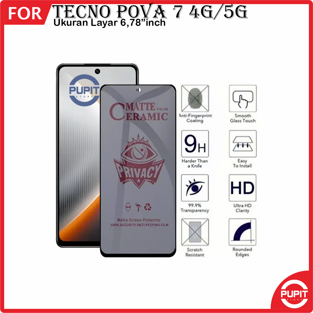Promo Pelindung Layar Tecno Pova 7 Pova 7 Ultra Pova 7 Pro Tempered Glass Antigores Full Cover