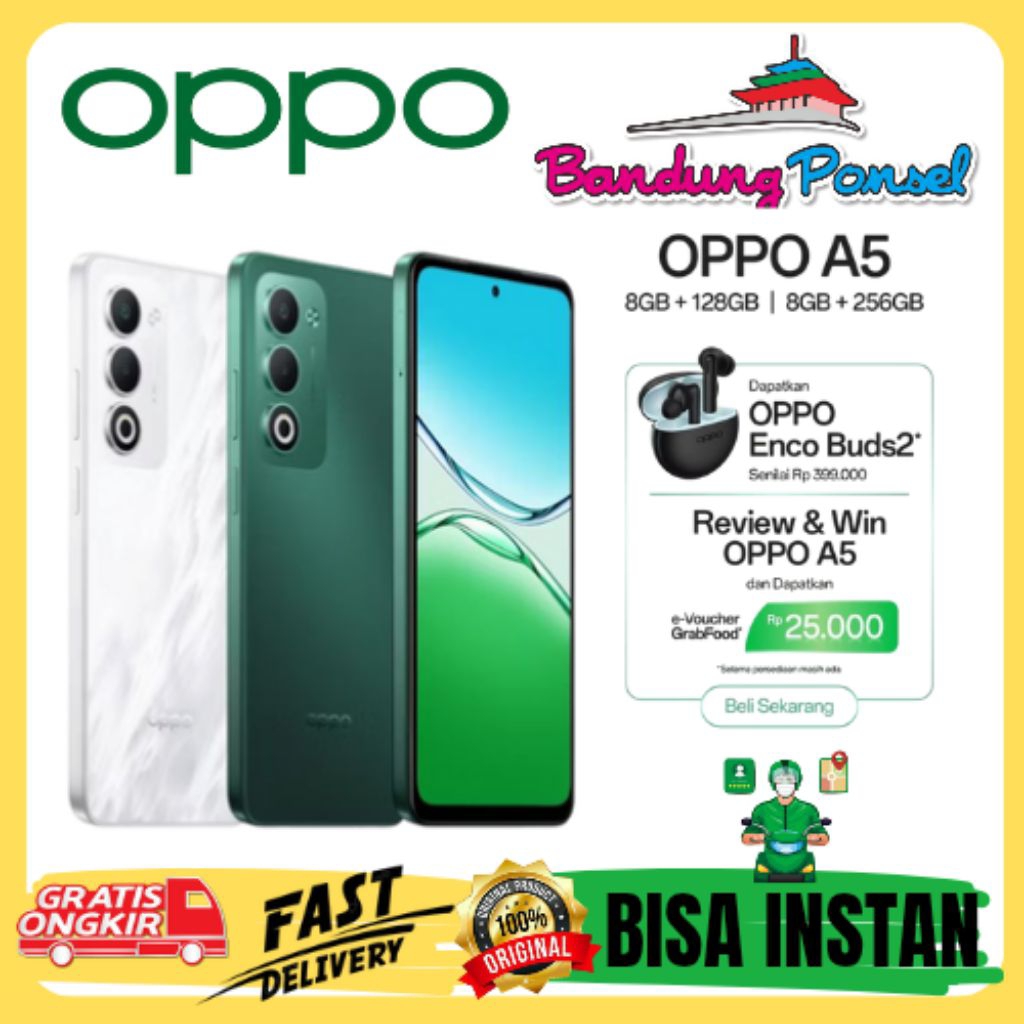 Oppo A5 2025 Ram [8/256 Gb] Ram [8/128 Gb]  Snapdragon  SUPERVOOC 45 W Garansi Resmi Oppo Indonesia