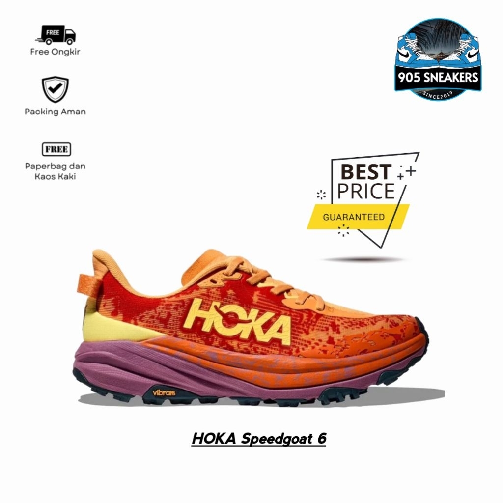 Sepatu Running Hoka Speedgoat 6 Wide Sherbert Men's BNIB